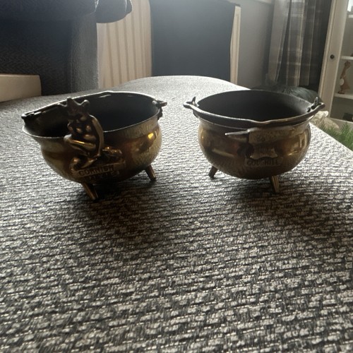 Pair brass pots planters - brass, &