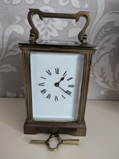 Vintage  Carriage Clock With Key In Working Order
