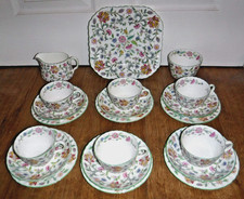 21 Piece Minton Haddon Hall Tea Set ~ 6 Trios Cake Plate Milk Sugar ~ Excellent