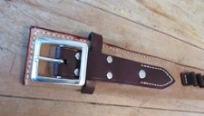 New genuine leather & canvas gun-belt, John Wayne style, western, cowboy, gift.