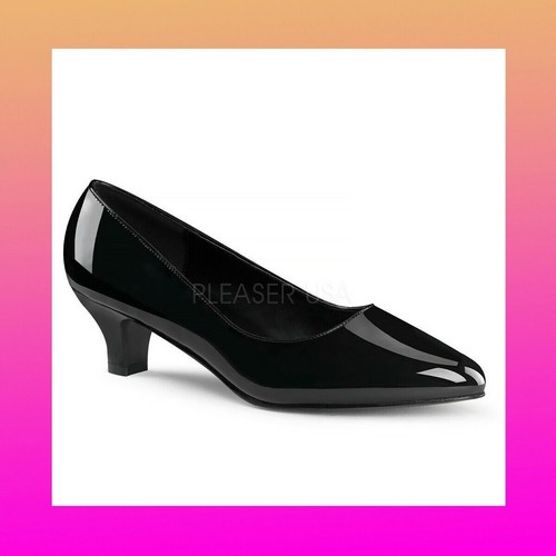 Pleaser black patent heel - black,