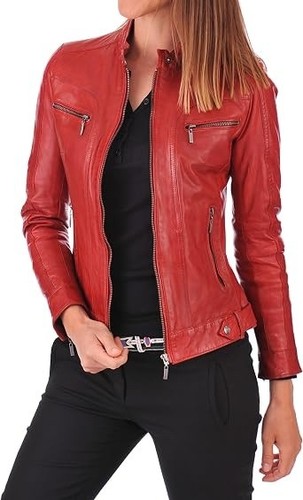 Women red cafe racer - red,