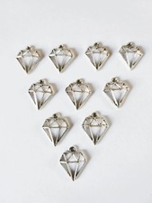 10x Antique Silver Gems Stones