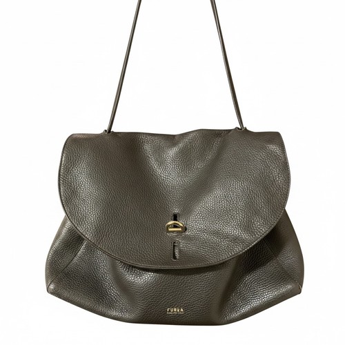 Furla black leather - handbag,