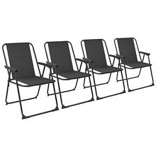 Folding Metal Beach Chairs Folding Beach Camping Garden 75cm Black