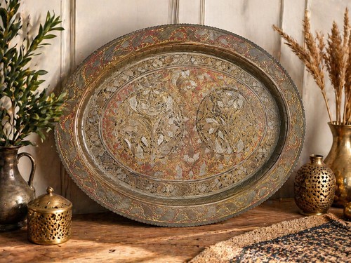 Vintage engraved brass - engraved,