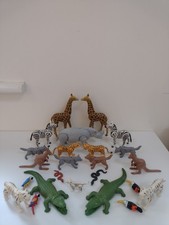 26 Playmobil Animals Wildlife Zoo Crocodile Rhino Kangaroo with Joey Bundle