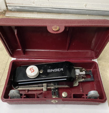Singer Sewing Machine Button Hole Attachment VINTAGE Hand Held With Red Case