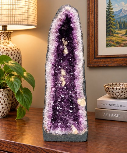 Tall amethyst crystal geode - amethyst,