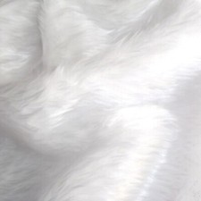 14mm Soft Pile Plush Standard White Faux Fur Fluffy Fur Fabric 150cm wide (60")