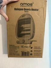 New Amos Halogen Quartz Heater 400 & 800 Watt New Boxed Electric Heater White