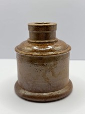 Old brown stoneware inkwell
