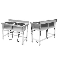 Restaurant Catering Commercial Sink Dual Washing Bowls Standing Industrial Sink