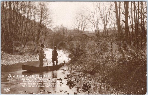 Rppc vintage postcard birthday - vintage,