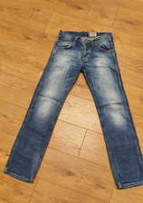 Wrangler Ace Mens W28 L32 Blue Denim Jeans Button Fly.