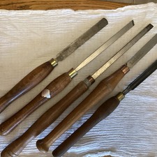 5 No Vintage Wood Turning Chisels Various Sizes Various Makers / Sizes