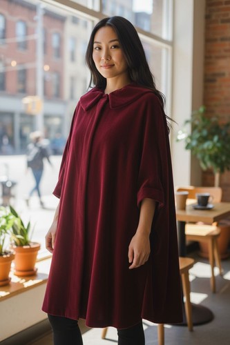 Vintage red velvet coat - vintage,