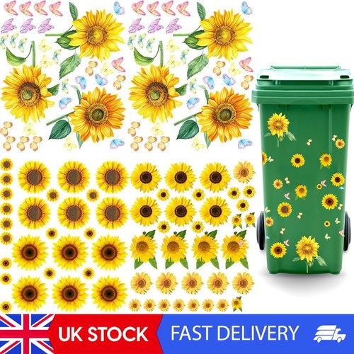 Wheelie bin stickers flowers - bin,