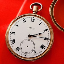 J.W.Benson London Solid Sterling Silver Pocket Watch Fob J W Benson For Repair