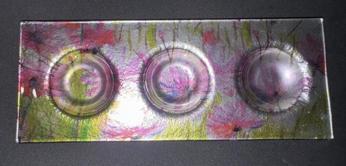 Glass tealight holder triple - tealight,