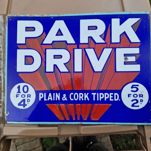 Vintage enamel sign park drive - vintage,