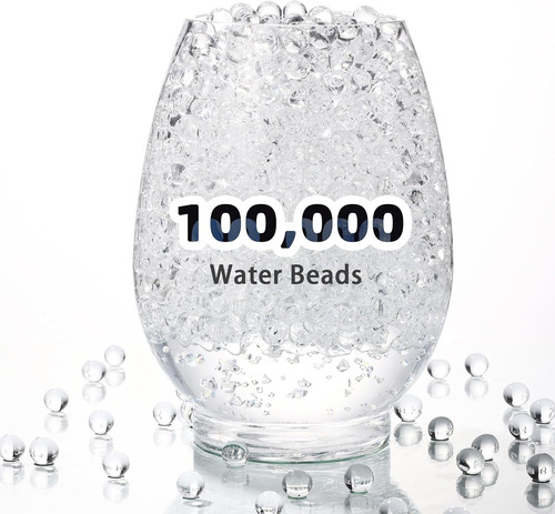 100000 water beads - 100000, clear,water