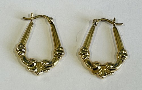 9ct gold 375 creole earrings - 375,