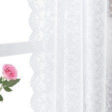 White Lace Curtains 63 Inch