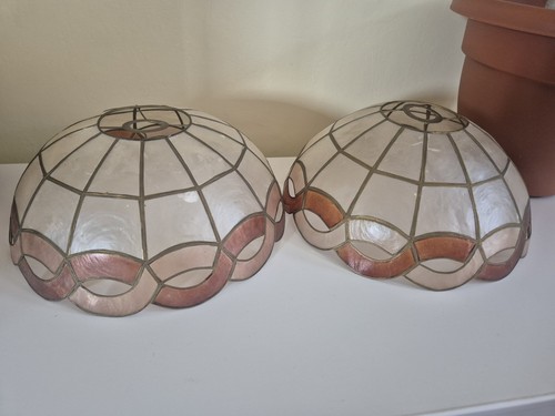 Pair vintage capiz shell - pair,