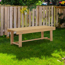 Outsunny 2-Seater Outdoor Garden Fir Wood Patio Bench 110cm