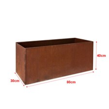Cube Metal Planter Garden Corten Steel Plant Flowers Pot In & Outdoor Trough Tub