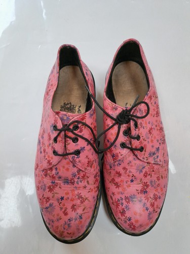 Martens pink shoes floral - pink,
