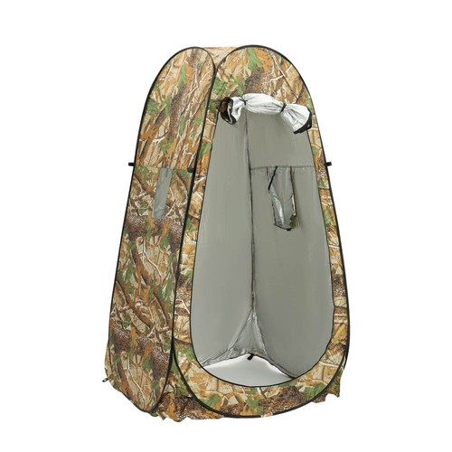 Pop shower tent - up, toilet