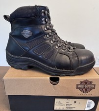Harley Davidson Men’s Broadmoor Black Leather Hiker Boots - Size 9