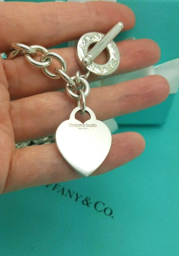 Tiffany silver heart tag - &, co.