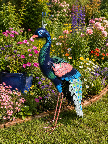Blue standing peacock garden - blue,
