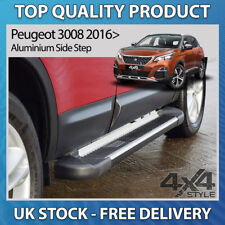 FITS PEUGEOT 3008 MK2 16> 4X4 ALUMINIUM STRIPED SHERWOOD SIDE STEP RUNNING BOARD