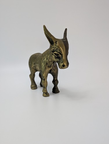 Vintage heavy brass donkey - vintage,