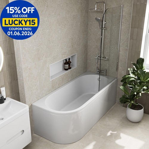 Shaped shower bath right - j,