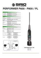 ANTENNA CB SIRIO SERIE PERFORMER P 600 RG 58/PL -  P 800 RG58/PL
