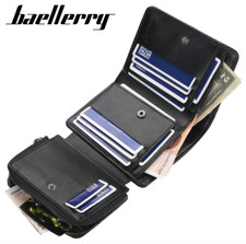 New Leather Men Wallets High Quality Zipper Short Desigh Card Holder Male Purse