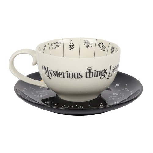 Fortune telling ceramic teacup - ceramic,