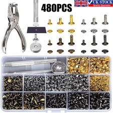 480PCS Set Rivets Double Cap Metal Stud Fixing Tool For Leather Craft Belt Kits