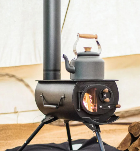 Wood burning portable tent