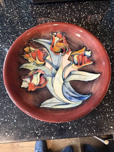 Moorcroft red tulip dish - red, by