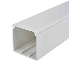50mm x 50mm 2" x 2" PVC White Electrical Cable Cover Maxi Trunking + Bends,
