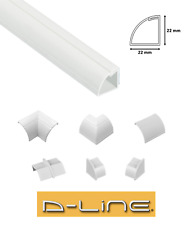 D-Line 22mm x 22mm White Quadrant Trunking Connectors PVC Cable Management