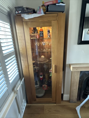 Solid oak display cabinet - cabinet, with
