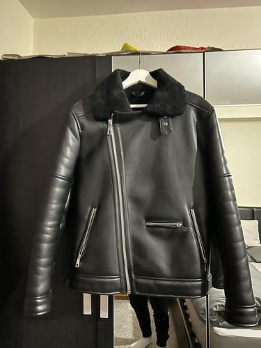 Zara men leather jacket size - , s