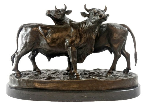 Hot cast bronze cow bull - hot, &